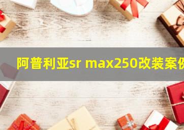 阿普利亚sr max250改装案例